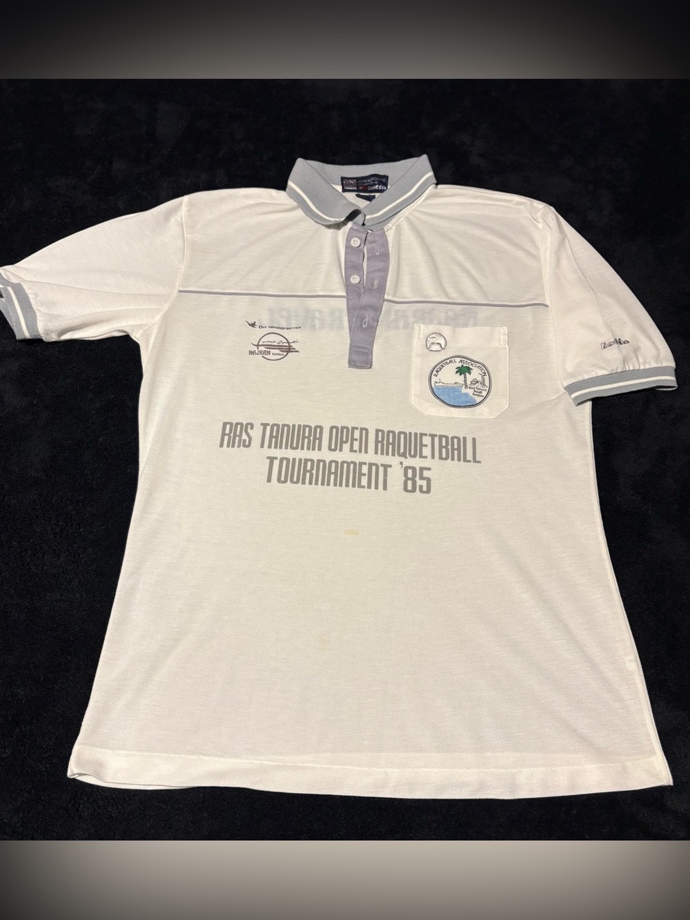 Lotto John Newcombe RAS TANURA OPEN RACQUETBALL TOURNEY 1985 polo men’s large
